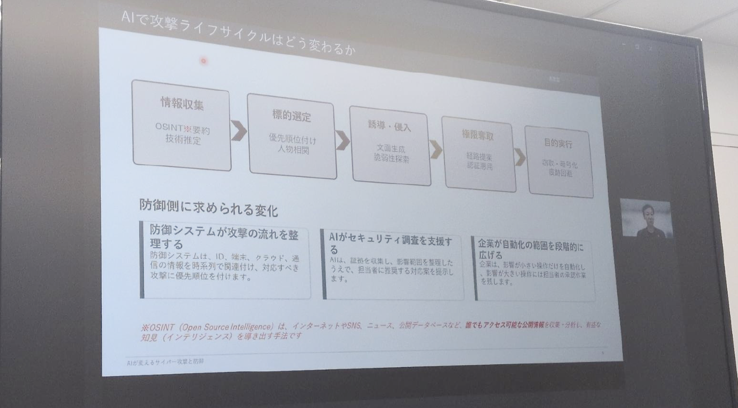 写真05: 【SAJ主催】当社取締役の坂江が副委員長を務めるサイバーセキュリティ委員会にて「AI SECURITYセミナー」を実施。